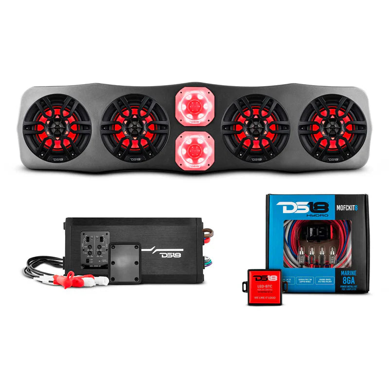 DS18 Polaris RZR Slingshot RZR/RZR PRO Soundbar w/ Amp & Installation Kit (RGB LEDs)