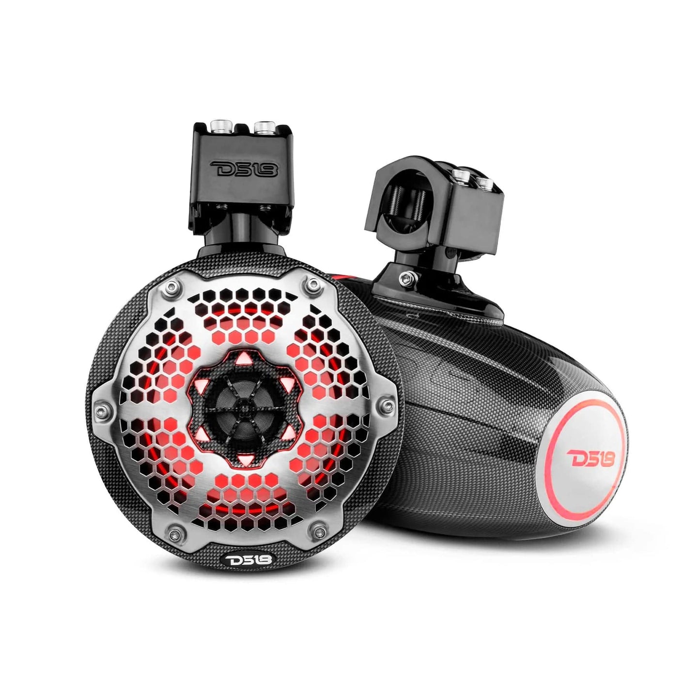 DS18 Boat Wake Tower Speakers Carbon Fiber(pair) DS18 Hydro NXL-X10TPNEO 10" Wakeboard Tower Speakers