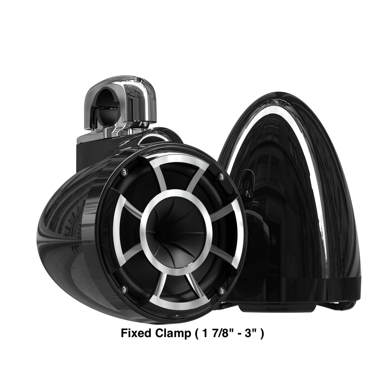 Wet Sounds Boat Wake Tower Speakers Fixed Clamp ( 1 7/8" - 3" ) Wet Sounds REV10™ Black V2 | Revolution Series 10" Black Tower Speakers