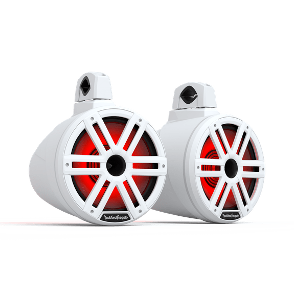 RF Boat Wake Tower Speakers White (pair) Rockford Fosgate M2 10" 2-Way Horn Loaded Wake Tower Marine Speakers