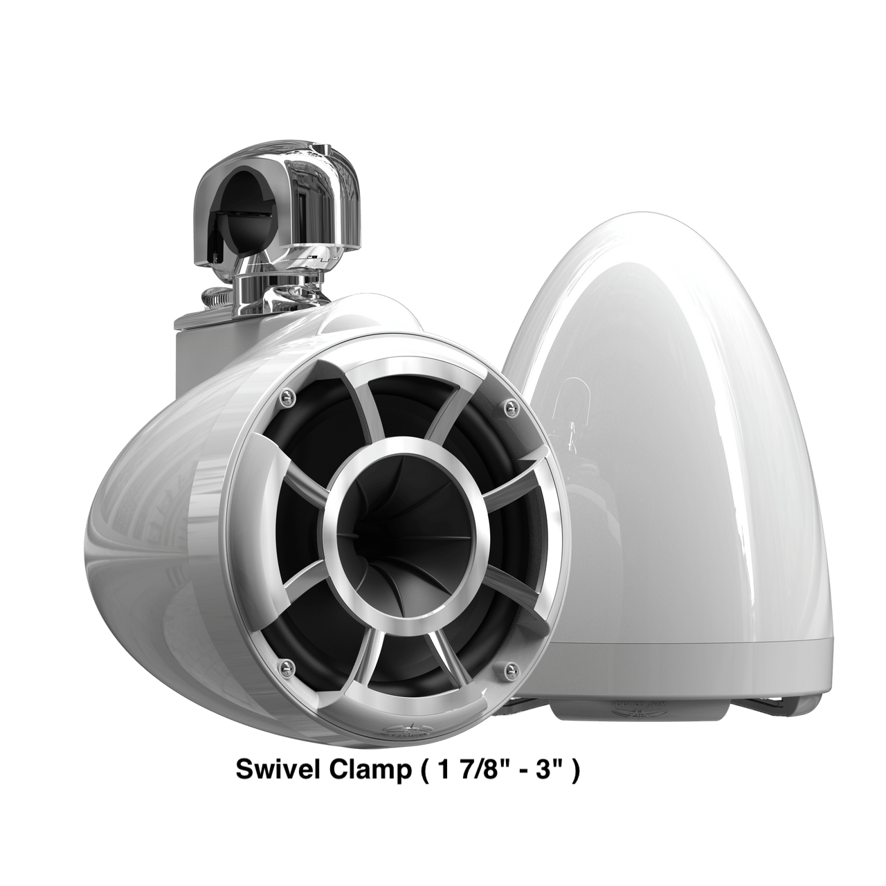 Wet Sounds Boat Wake Tower Speakers Swivel Clamp ( 1 7/8" - 3" ) Wet Sounds REV8™ White V2 | Revolution Series 8" White Tower Speakers