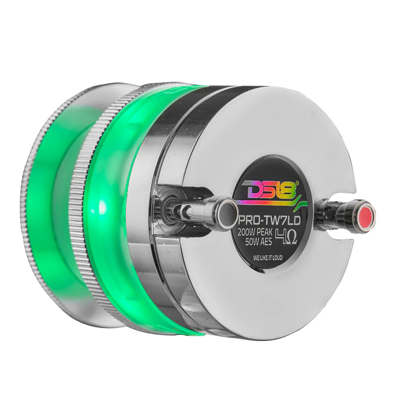 DS18 PRO-TW7LD
2.3" Neodymium Super Bullet Tweeter w/ 1" Aluminum Voice Coil &amp; Digital LED Lights