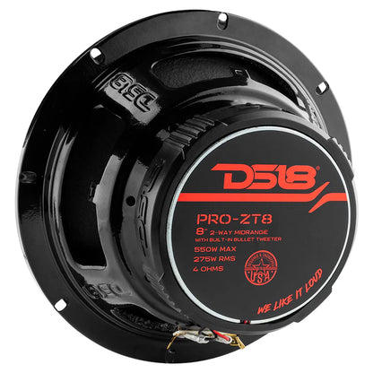 DS18 ZT8
8" Coaxial Mid-Range Loudspeaker with Water Resistant Cone Built-in Bullet Tweeter &amp; Grill
