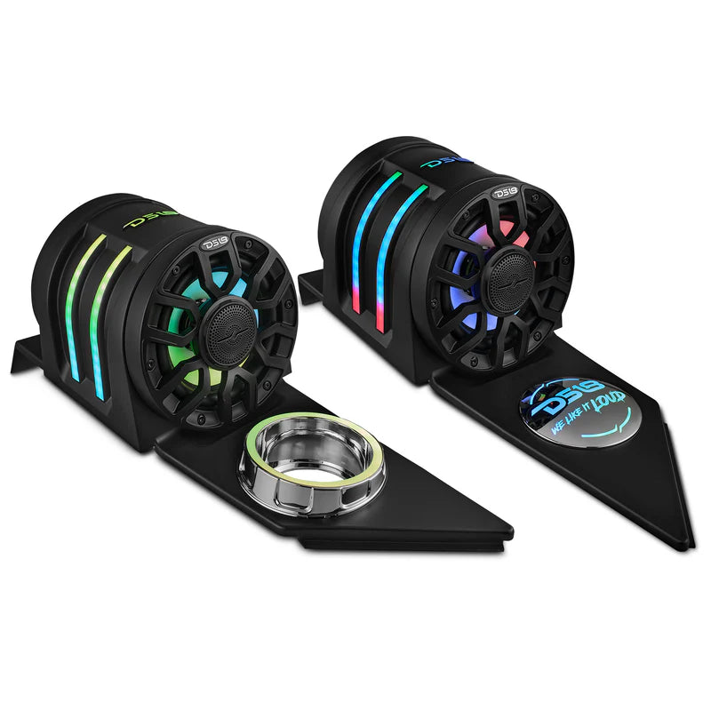 DS18 SLG-HD6LDV2
Slingshot Headrest Speaker Pods w/ Digital LED's
for 2015-Current Polaris Slingshot
(LOADED or EMPTY)