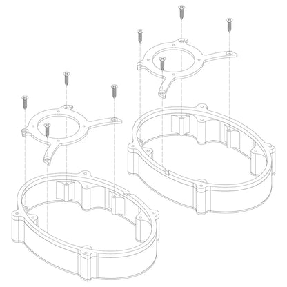 American Hard Bag 5x7 to 6x9 speaker adapter Set for '14-23 Harley Speaker Lids