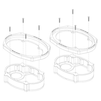 American Hard Bag 5x7 to 6x9 speaker adapter Set for '14-23 Harley Speaker Lids