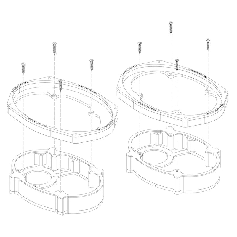 American Hard Bag 5x7 to 6x9 speaker adapter Set for '14-23 Harley Speaker Lids