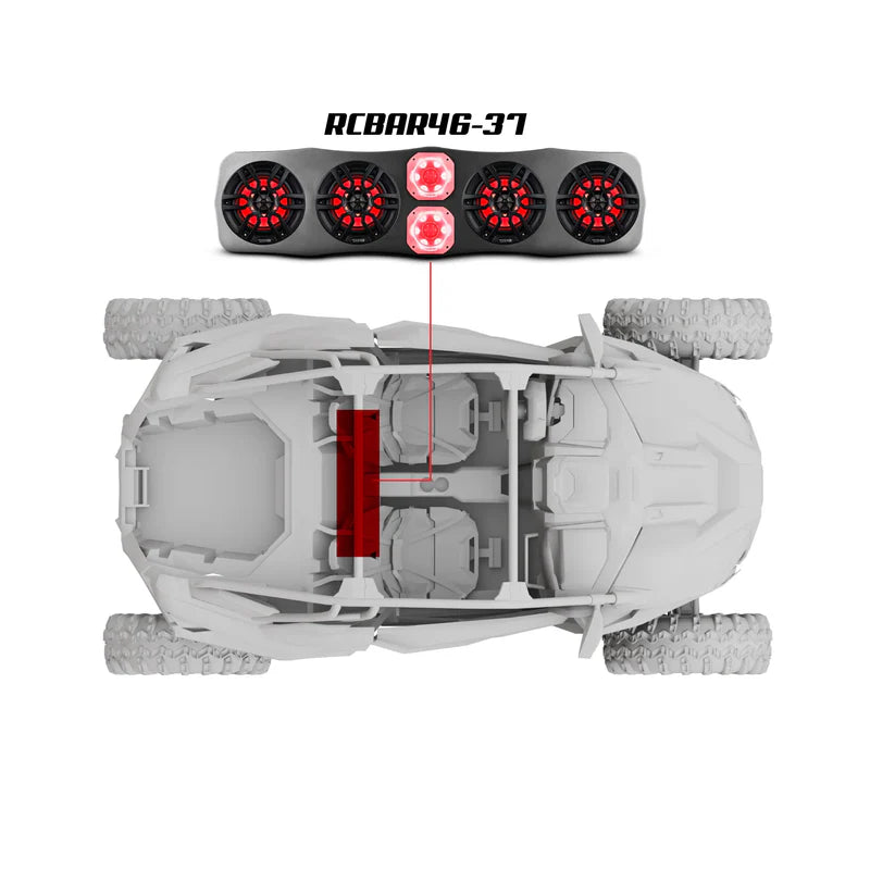 DS18 Polaris RZR Slingshot RZR/RZR PRO Soundbar w/ Amp & Installation Kit (RGB LEDs)