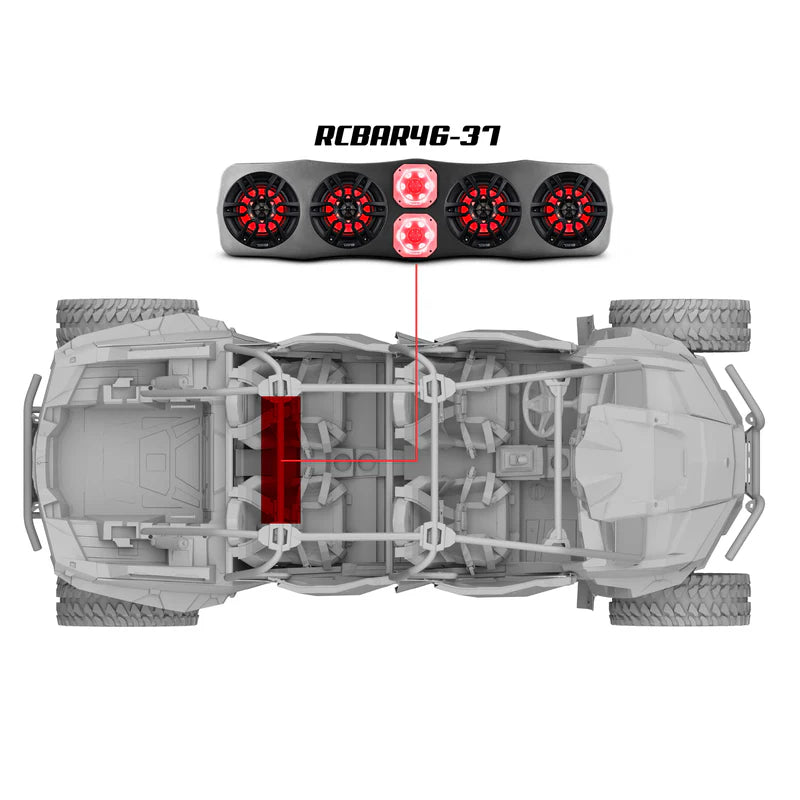 DS18 Polaris RZR Slingshot RZR/RZR PRO Soundbar w/ Amp & Installation Kit (RGB LEDs)