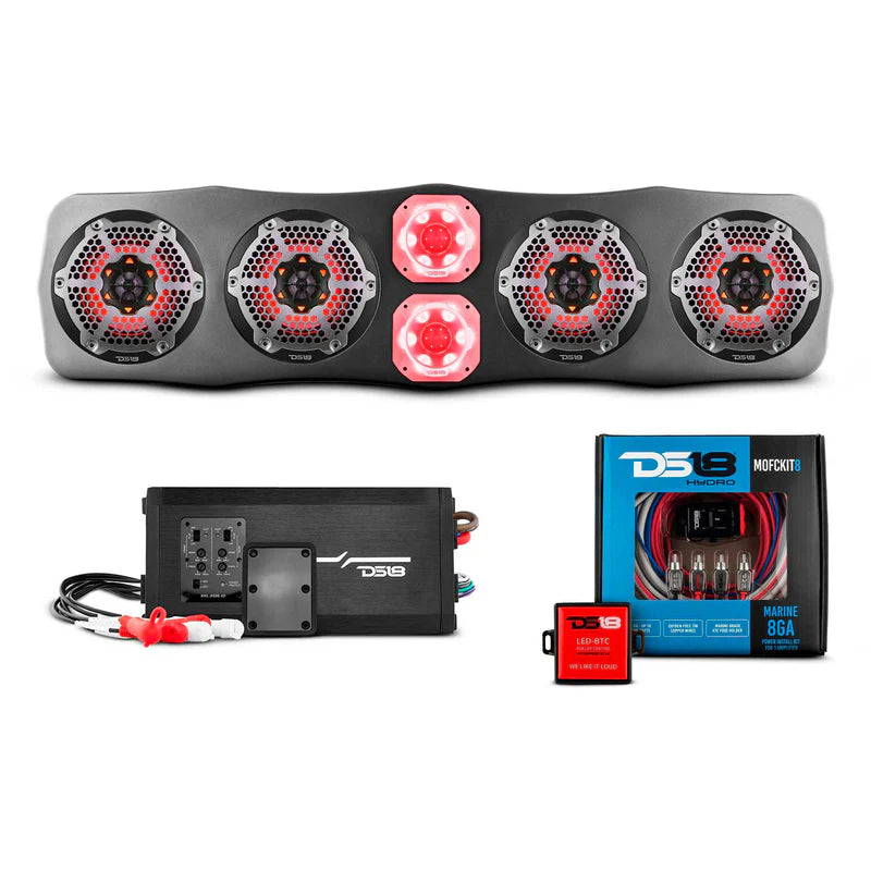 DS18 Polaris RZR Slingshot RZR/RZR PRO Soundbar w/ Amp & Installation Kit (RGB LEDs)