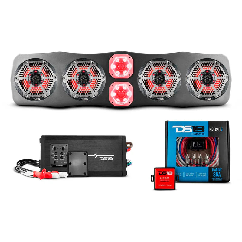 DS18 Polaris RZR Slingshot RZR/RZR PRO Soundbar w/ Amp & Installation Kit (RGB LEDs)
