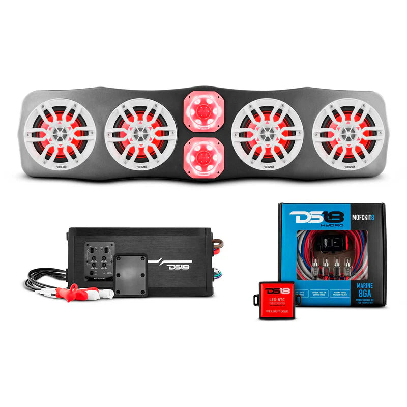 DS18 Polaris RZR Slingshot RZR/RZR PRO Soundbar w/ Amp & Installation Kit (RGB LEDs)