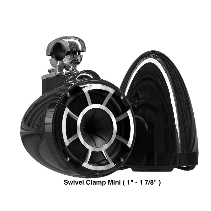 Wet Sounds Boat Wake Tower Speakers Swivel Clamp Mini ( 1" - 1 7/8" ) Wet Sounds REV8™ Black V2 | Revolution Series 8" Black Tower Speakers