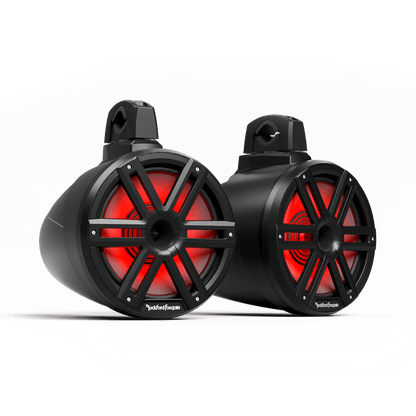 RF Boat Wake Tower Speakers Black (pair) Rockford Fosgate M2 10" 2-Way Horn Loaded Wake Tower Marine Speakers