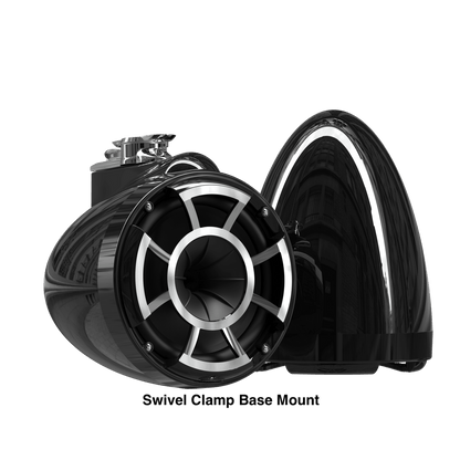 Wet Sounds Boat Wake Tower Speakers Swivel Clamp Base Mount Wet Sounds REV10™ Black V2 | Revolution Series 10" Black Tower Speakers