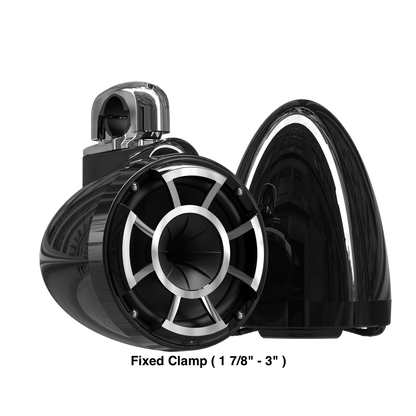 Wet Sounds Boat Wake Tower Speakers Fixed Clamp ( 1 7/8" - 3" ) Wet Sounds REV10™ Black V2 | Revolution Series 10" Black Tower Speakers