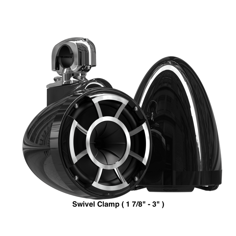 Wet Sounds Boat Wake Tower Speakers Swivel Clamp ( 1 7/8" - 3" ) Wet Sounds REV10™ Black V2 | Revolution Series 10" Black Tower Speakers
